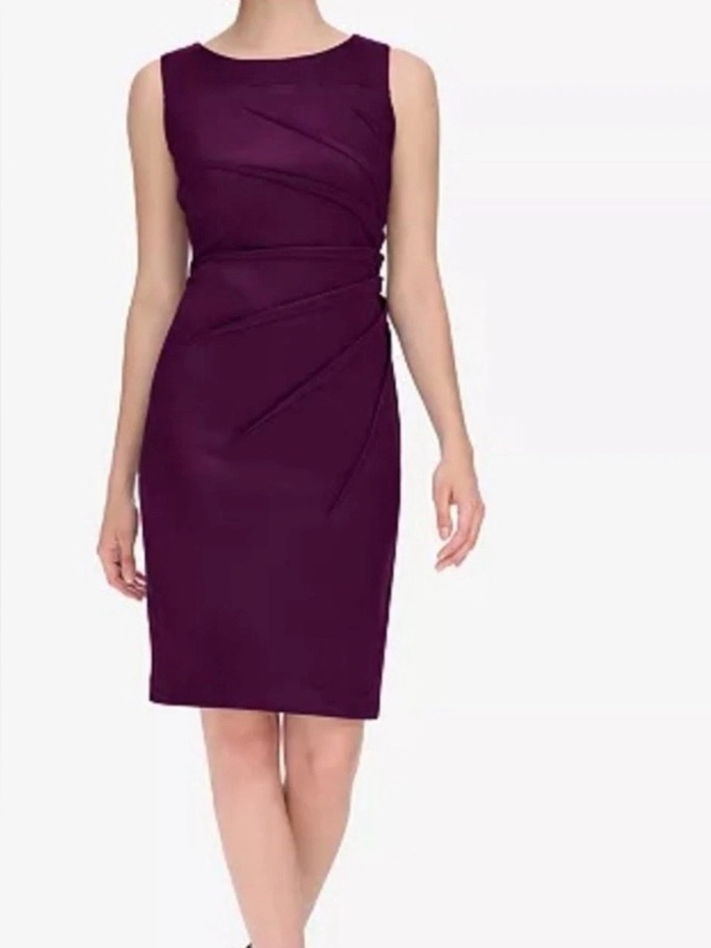 Calvin Klein Starburst Sheath dress Plum Size 10 Classic Pencil dress Office